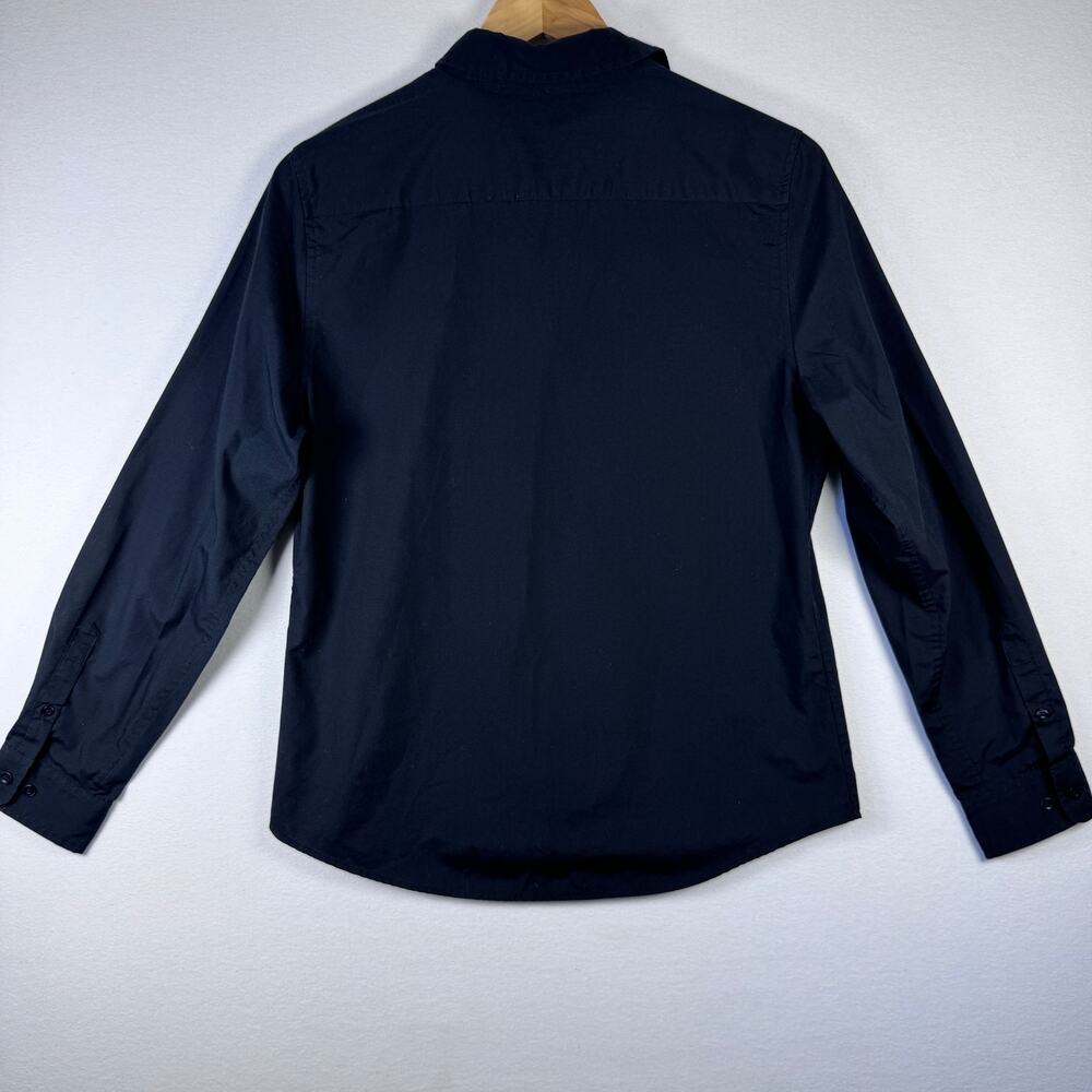 Port Authority Work Blouse Bundle Medium Black Teal Button Down Office Business - Picture 4 of 10